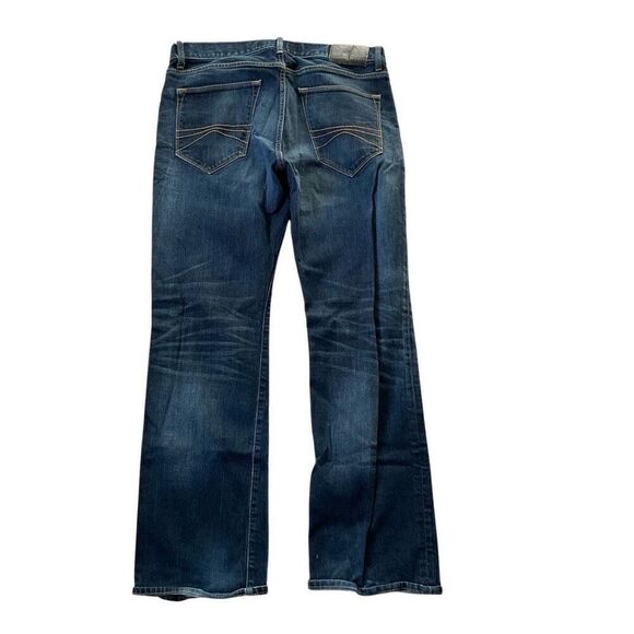 Express Kingston Mens Classic Fit Bootcut Denim Jeans Dark Wash Blue Sz 31 X 32 - Picture 1 of 12